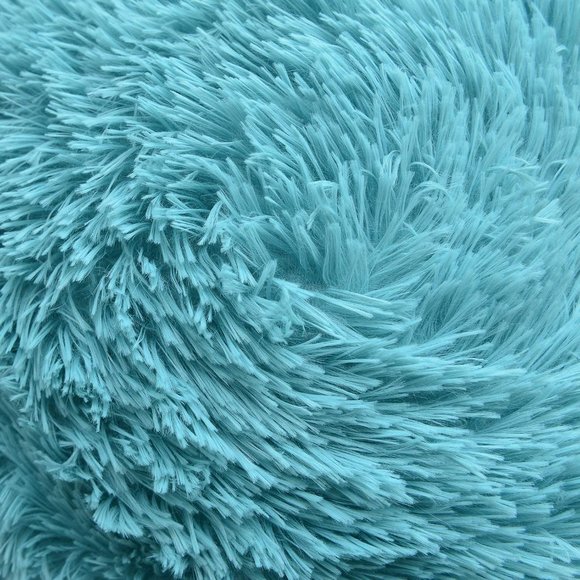 Teal Luxury Furry Adorable Trendy Throw Pillow Decor Cover Set Bedroom/Sofa - Picture 4 of 7